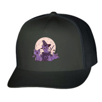 Cat O Ween Cute Halloween Kitten Witches Cats Spiders Scary Trucker Cap | Artistshot