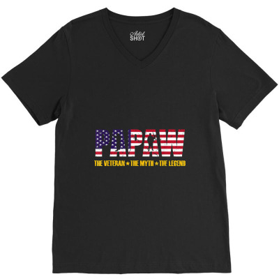 Papaw The Veteran The Myth The Legend Fathers Day Gift V-neck Tee Designed By Lalisaamanib