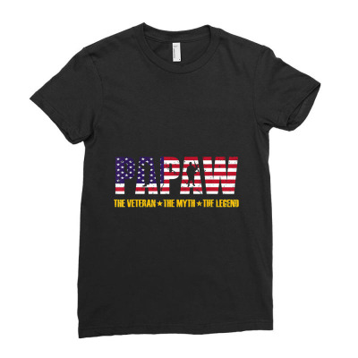Papaw The Veteran The Myth The Legend Fathers Day Gift Ladies Fitted T-shirt Designed By Lalisaamanib