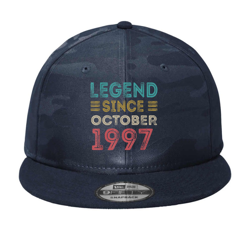 25 Year Old Legend Since October 1997 25th Birthday Vintage Camo Snapback | Artistshot