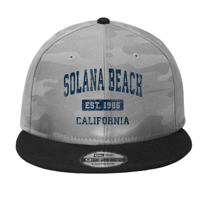 Solana Beach California Ca Vintage Athletic Sports Design Camo Snapback by Color | Artistshot