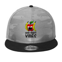 Fruitarian Vibes - Funny Cute Lol Cartoon Apple And Banana Fruits Camo Snapback | Artistshot