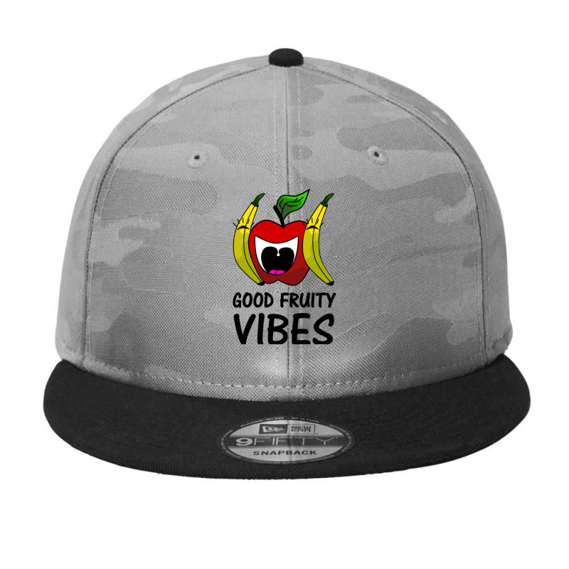 Fruitarian Vibes - Funny Cute Lol Cartoon Apple And Banana Fruits Camo Snapback by Kemriban527 | Artistshot