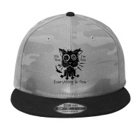 Everything Is Fine Funny Stressed Out Cat Graphic Tank Top Camo Snapback | Artistshot