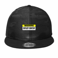 Explicit Content  - Warning Explicit Content Camo Snapback | Artistshot