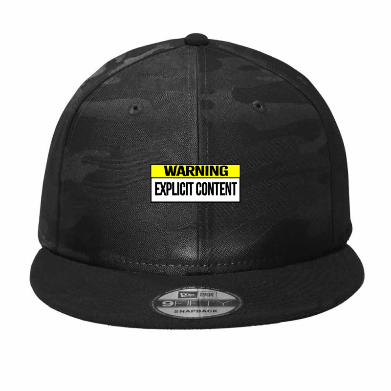 Explicit Content  - Warning Explicit Content Camo Snapback by DEMARCOBLACK | Artistshot