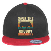 Save The Chubby Unicorns  Zoologist Rhino Lover Rhinoceros Flat Bill Snapback Cap | Artistshot