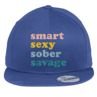 Retro Vintage Smart Sexy Sober Savage Recovery Flat Bill Snapback Cap | Artistshot