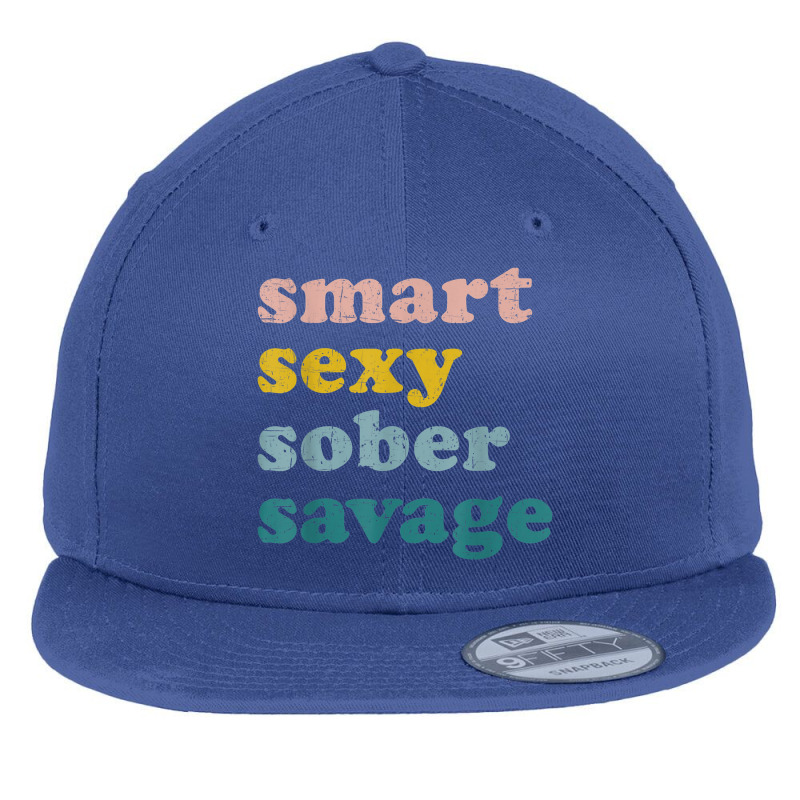 Retro Vintage Smart Sexy Sober Savage Recovery Flat Bill Snapback Cap | Artistshot