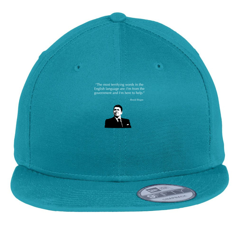 Ronald Reagan Government Quote Flat Bill Snapback Cap by cm-arts | Artistshot