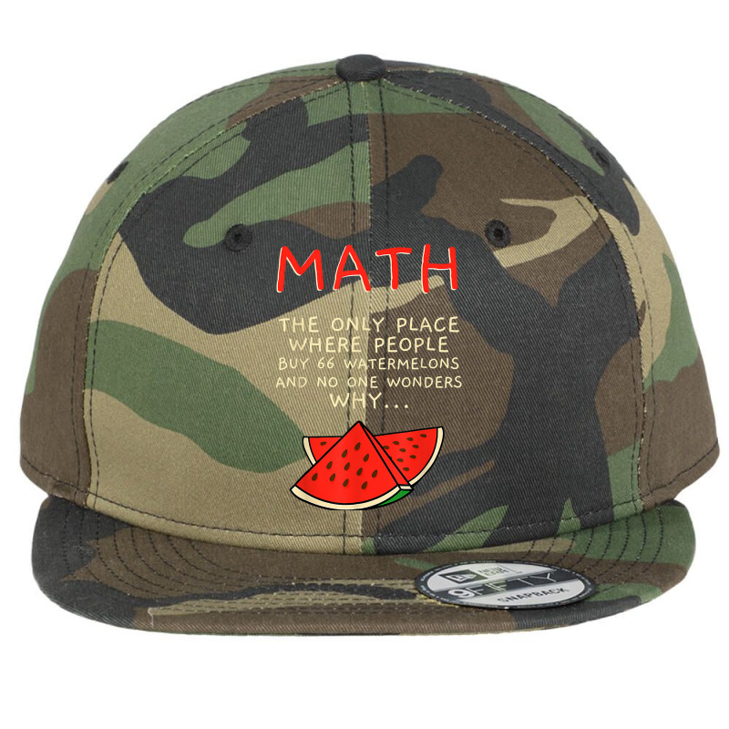 Math And Watermelons Mathematics Calculation Numbers T Shirt Flat Bill Snapback Cap by cm-arts | Artistshot