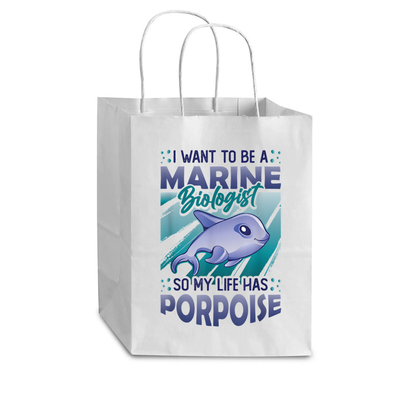 Marine Biologist Life Has Porpoise T Shirt Cub Paper Bag - 8 X 4 1/2 X 10 1/4 | Artistshot