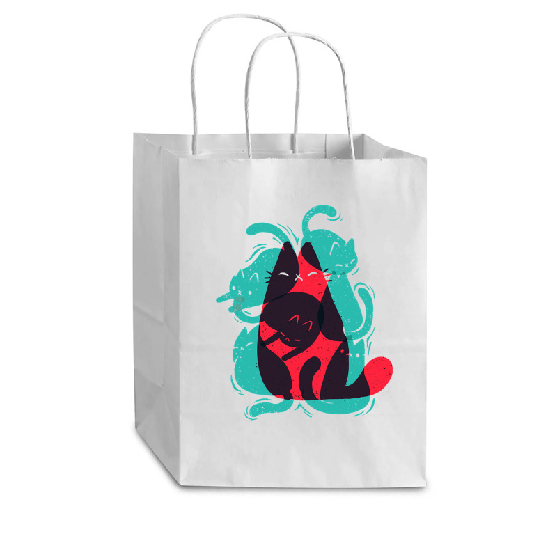 Cat Shapes - Funny Cute Kitty - Modern Art Cub Paper Bag - 8 X 4 1/2 X 10 1/4 | Artistshot