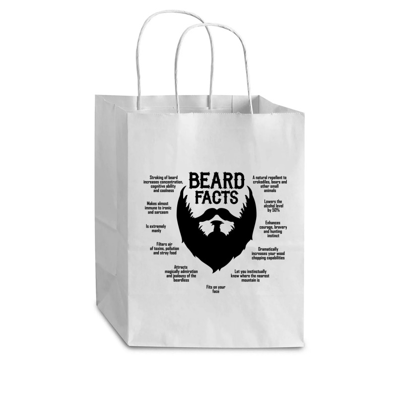 Beard Facts (black) Cub Paper Bag - 8 X 4 1/2 X 10 1/4 | Artistshot