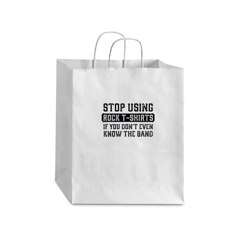 Stop Using Rock 1 Debie Paper Bag - 10 X 5 X 13 | Artistshot