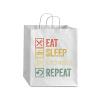 Funny Eat Sleep Build Models Repeat Retro Vintage Debie Paper Bag - 10 X 5 X 13 | Artistshot