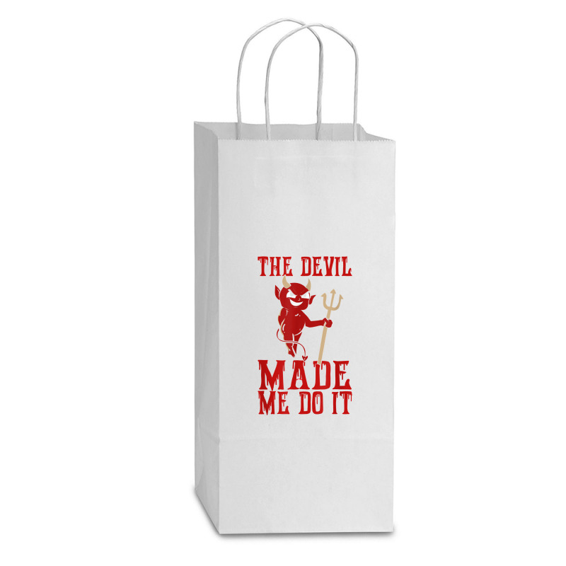 The Devil Made Me Do It Satan Trident Spear Halloween Season T Shirt Double Wine Paper Bag - 6 1/2 X 3 1/2 X 12 3/8 | Artistshot