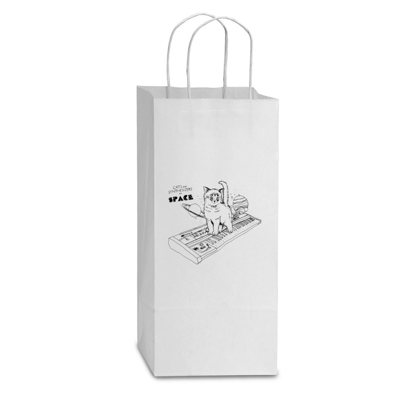 Cats On Synthesizers In Space Cat Owner Double Wine Paper Bag - 6 1/2 X 3 1/2 X 12 3/8 | Artistshot