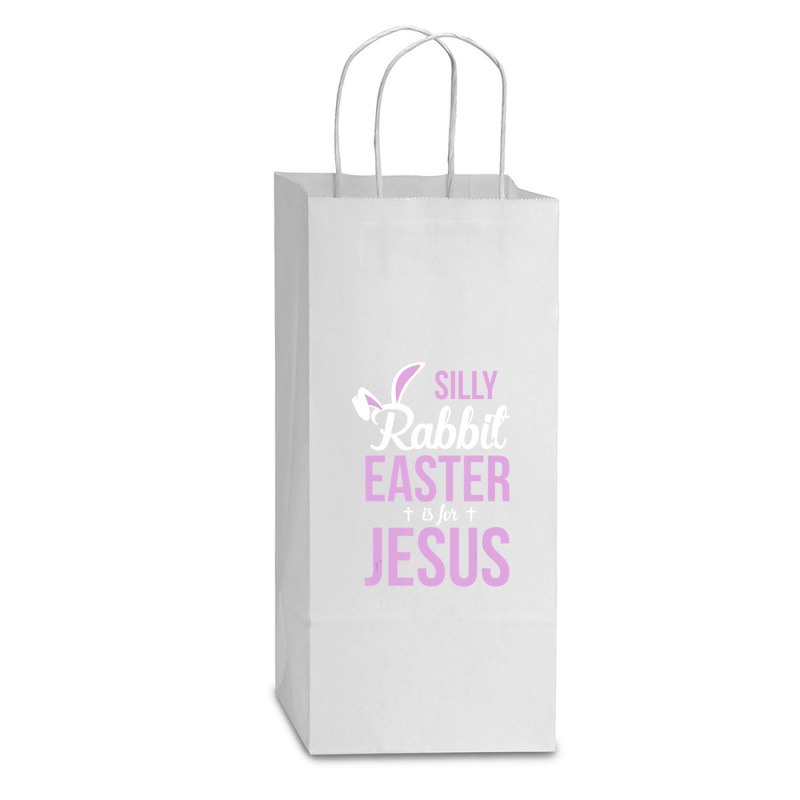 Silly Rabbit Easter Is For Jesus   (2) Double Wine Paper Bag - 6 1/2 X 3 1/2 X 12 3/8 | Artistshot