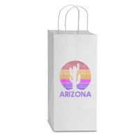 Arizona Vintage Retro Cactus Souvenir Double Wine Paper Bag - 6 1/2 X 3 1/2 X 12 3/8 | Artistshot