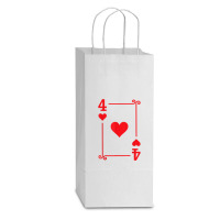 Playing Cards Matching Hearts Card Suits Four Card Double Wine Paper Bag - 6 1/2 X 3 1/2 X 12 3/8 | Artistshot