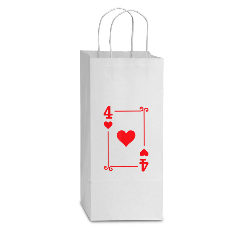 Playing Cards Matching Hearts Card Suits Four Card Double Wine Paper Bag - 6 1/2 X 3 1/2 X 12 3/8 | Artistshot