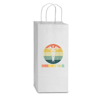 Retro Emergency Room Nurse Er Nursing Double Wine Paper Bag - 6 1/2 X 3 1/2 X 12 3/8 | Artistshot