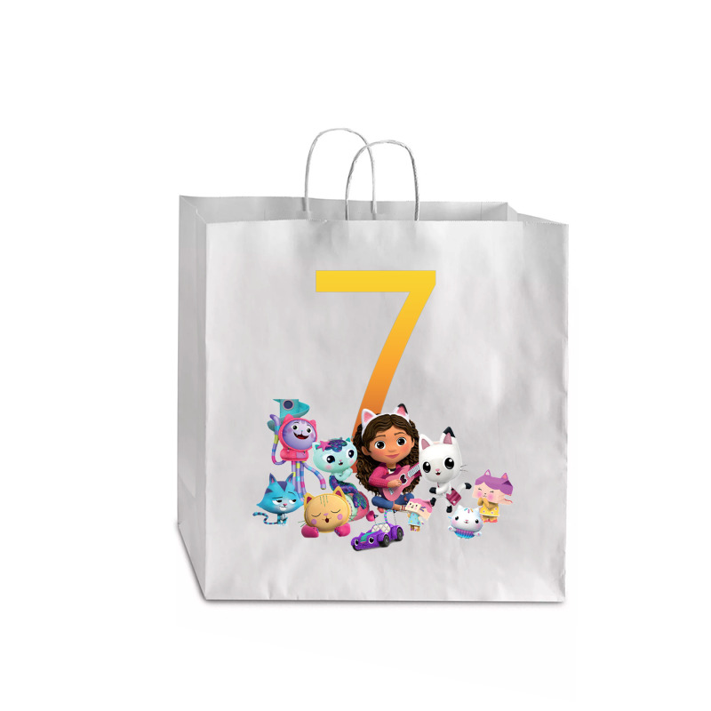 Gabby Dollhouse 7th Birthday Boy And Girl Costom Number Jumbo Paper Bag - 18 X 7 X 18 3/4 | Artistshot