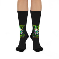 Born Lucky On St Patricks Day Girl St Patrick's Day Unicorn Crew Socks | Artistshot