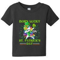 Born Lucky On St Patricks Day Girl St Patrick's Day Unicorn Baby Tee | Artistshot