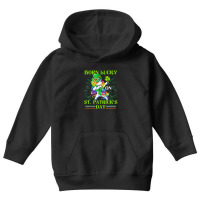 Born Lucky On St Patricks Day Girl St Patrick's Day Unicorn Youth Hoodie | Artistshot