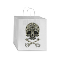 Skull And Two Keys Tshirt Classique Star Paper Bag - 13 X 7 X 13 | Artistshot