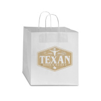 State Of Texas Raised Texan Native Boutique T Shirt Star Paper Bag - 13 X 7 X 13 | Artistshot