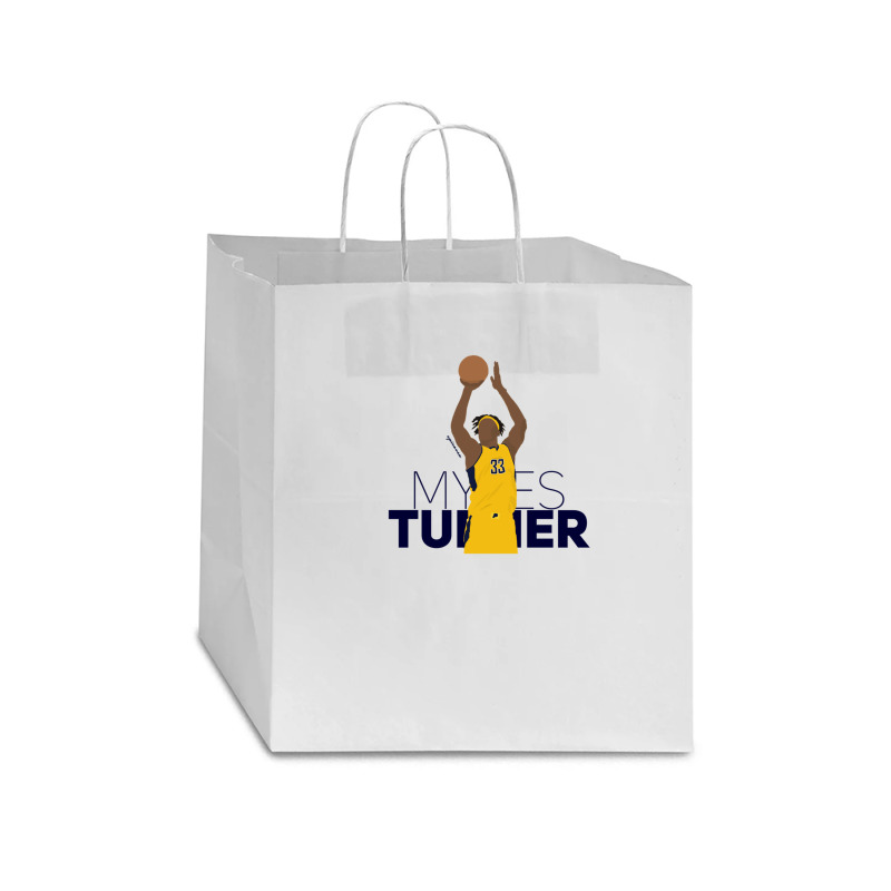 Myles Turner Pacers 1 Star Paper Bag - 13 X 7 X 13 | Artistshot