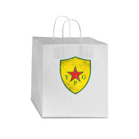 Ypg Peoples Protection Units Distressed Star Paper Bag - 13 X 7 X 13 | Artistshot