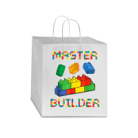 Brick Builder Blocks Building Master Builder Funny Toys Kids T Shirt Star Paper Bag - 13 X 7 X 13 | Artistshot