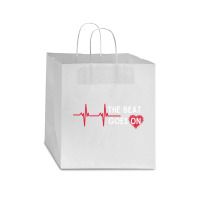 Heart Attack Surgery The Beat Goes On Survivor Rehab Recover Long Slee Star Paper Bag - 13 X 7 X 13 | Artistshot