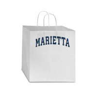 Marietta Georgia Ga Vintage Sports Design Navy Design Star Paper Bag - 13 X 7 X 13 | Artistshot