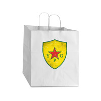 Ypg Peoples Protection Units Distressed Take Out Paper Bag - 14 X 10 X 15 1/2 | Artistshot