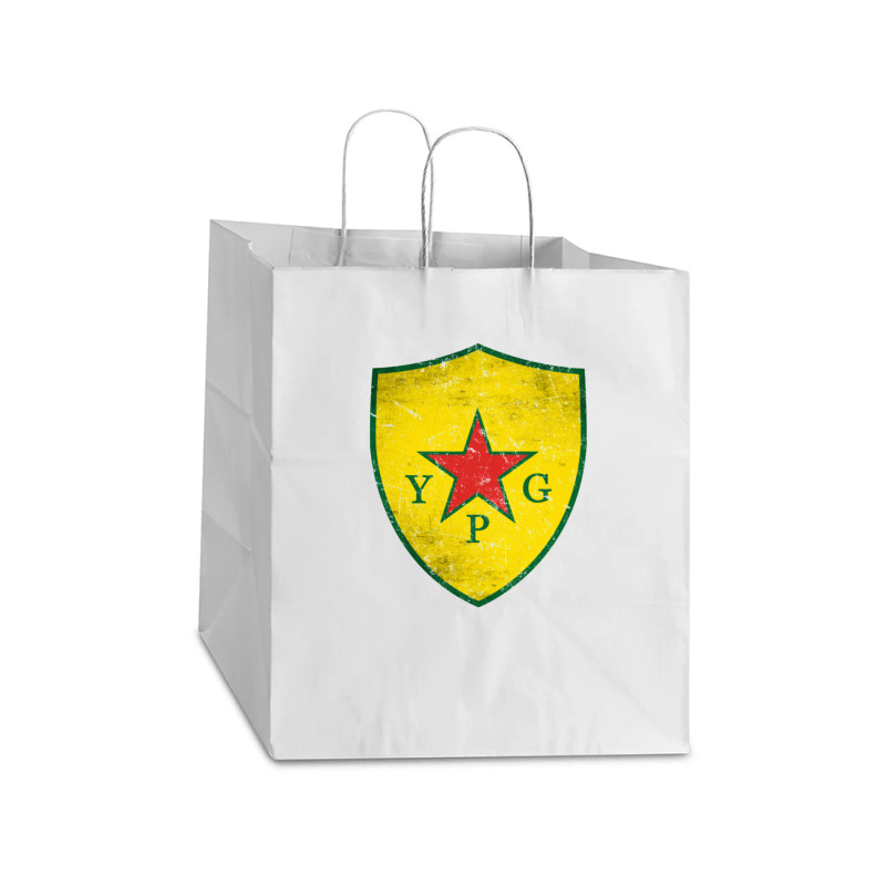 Ypg Peoples Protection Units Distressed Take Out Paper Bag - 14 X 10 X 15 1/2 | Artistshot