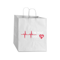 Heart Attack Surgery The Beat Goes On Survivor Rehab Recover Long Slee Take Out Paper Bag - 14 X 10 X 15 1/2 | Artistshot