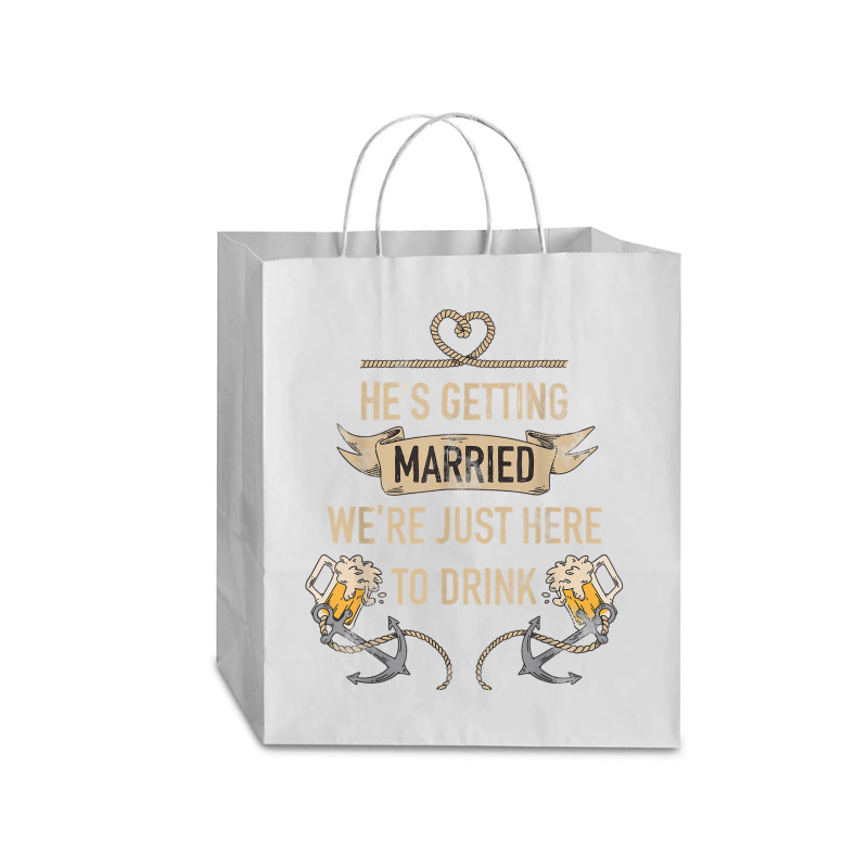 Hes Getting Married Funny Groomsmen Bachelor Party For Men Traveler Paper Bag -13 X 6 X 15 3/4 | Artistshot