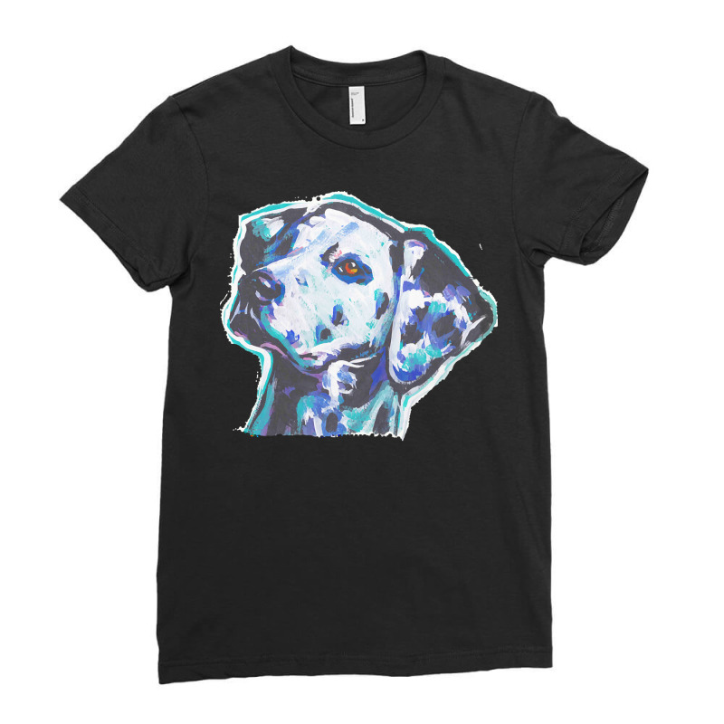 Dalmatian T  Shirt Dog Bright Colorful Ladies Fitted T-Shirt by hopeannounce | Artistshot