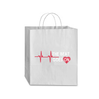 Heart Attack Surgery The Beat Goes On Survivor Rehab Recover Long Slee Traveler Paper Bag -13 X 6 X 15 3/4 | Artistshot