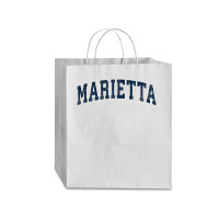 Marietta Georgia Ga Vintage Sports Design Navy Design Traveler Paper Bag -13 X 6 X 15 3/4 | Artistshot