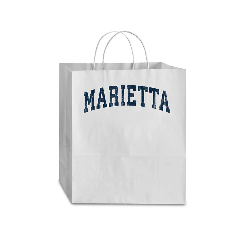 Marietta Georgia Ga Vintage Sports Design Navy Design Traveler Paper Bag -13 X 6 X 15 3/4 | Artistshot