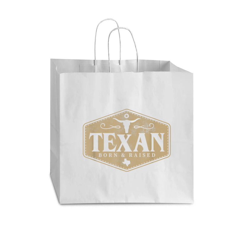 State Of Texas Raised Texan Native Boutique T Shirt Vogue Paper Bag - 16 X 6 X 12 | Artistshot