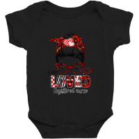 Messy Bun Hair One Loved Registered Nurse Valentine's Day Baby Bodysuit | Artistshot