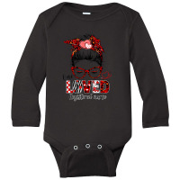 Messy Bun Hair One Loved Registered Nurse Valentine's Day Long Sleeve Baby Bodysuit | Artistshot