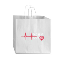 Heart Attack Surgery The Beat Goes On Survivor Rehab Recover Long Slee Vogue Paper Bag - 16 X 6 X 12 | Artistshot